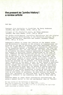 the present as `jumbo history`: a review article