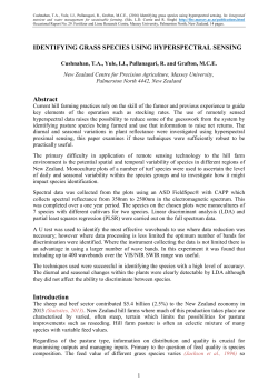 IDENTIFYING GRASS SPECIES USING HYPERSPECTRAL