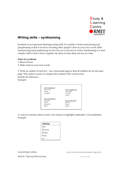 Synthesising - RMIT University