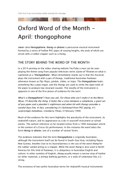 April - Australian National Dictionary Centre