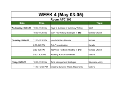 Spring 2017 Skills Workshop Schedule by Date