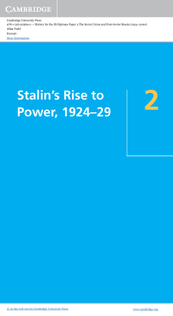 Stalin`s Rise to Power, 1924–29 - Assets