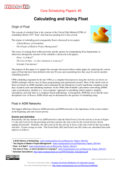 Calculating and Using Float