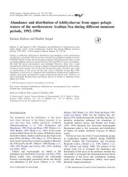 Abundance and distribution of ichthyolarvae from upper pelagic