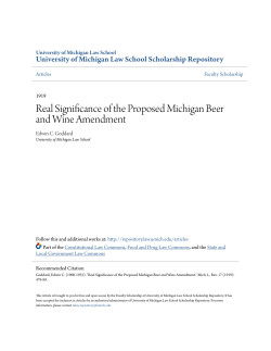 Real Significance of the Proposed Michigan Beer and Wine