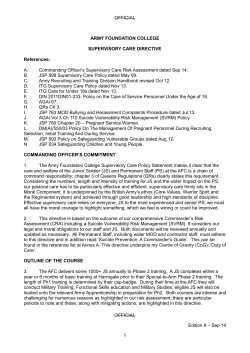 Army Foundation College - Supervisory Care