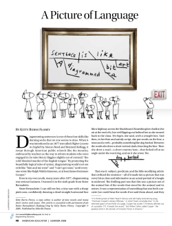 A Picture of Language: A Diagrammed Sentence Is a Bit Like Art