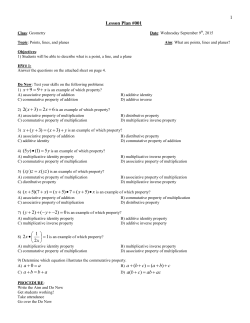 Calculus Fall 2010 Lesson 01