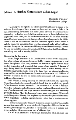 Milton S. Hershey Ventures into Cuban Sugar