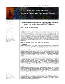 Comparison of cardiovascular endurance between male soccer and