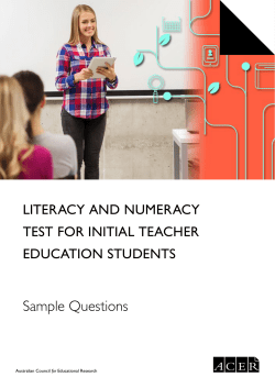 Sample Questions - Literacy and Numeracy Test
