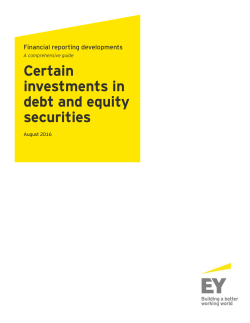 Financial Reporting Developments - Certain investments in debt and