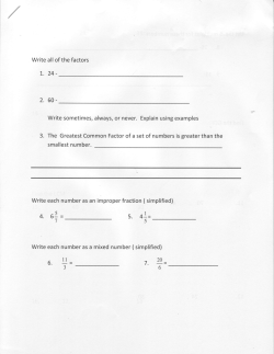 Write all of the factors t. 24- 2.60- Write sometimes, always, or never
