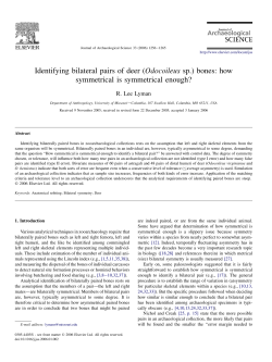 Identifying bilateral pairs of deer (Odocoileus sp.) bones: how