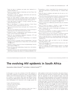 The evolving HIV epidemic in South Africa