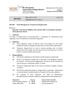 AP 6301 - Fiscal Management: Temporary Change Funds
