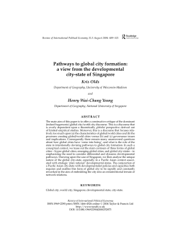Pathways to global city formation: a view from the