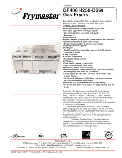 DF400 H250-D260 Gas Fryers