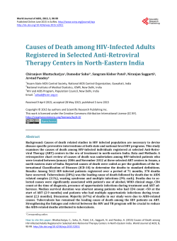 Causes of Death among HIV-Infected Adults Registered in Selected