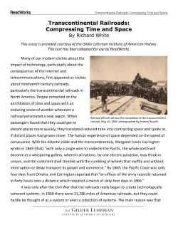 Transcontinental Railroads: Compressing Time and Space