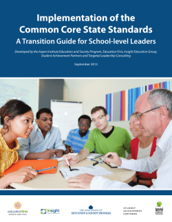 Implementation of the Common Core State Standards