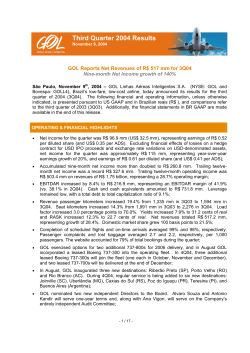Third Quarter 2004 Results