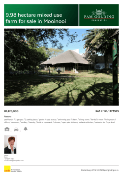9.98 hectare mixed use farm for sale in Mooinooi