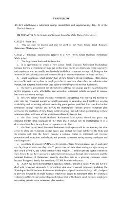 CHAPTER 298 AN ACT establishing a retirement savings
