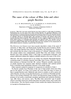 The cause of the colour of Blue John and other purple fluorites