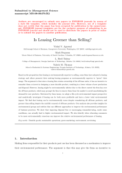 Is Leasing Greener than Selling?
