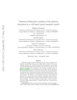 Numerical bifurcation analysis of pattern formation in a cell based