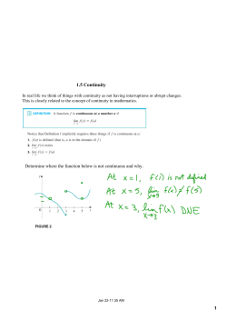1 1.5 Continuity Determine where the function below is not