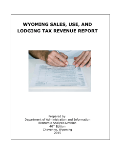 Wyoming Sales, Use, and Lodging Tax Revenue Report