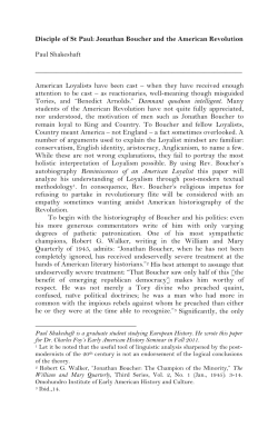 Disciple of St. Paul: Jonathan Boucher and the American