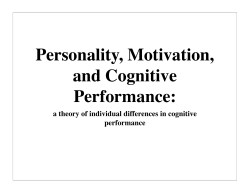 Personality, Motivation, and Cognitive Performance: