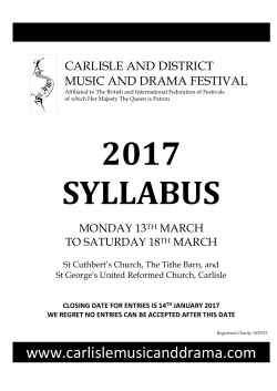 2017 Syllabus - Carlisle Music and Drama Festival