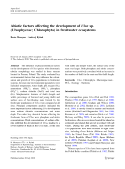 Abiotic factors affecting the development of Ulva sp. (Ulvophyceae