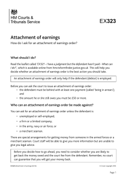 EX323 - Attachment of earnings - how do i ask for an attachment of