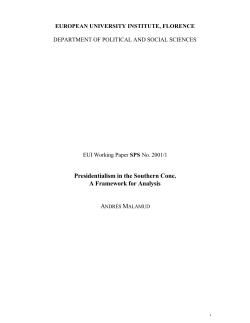 Presidentialism in the Southern Cone. A Framework for Analysis