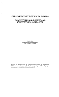 parliamentary reform in zambia: constitutional design