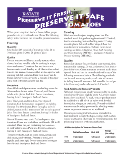 Preserving Tomatoes - Flint Hills District
