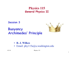Physics 115 Buoyancy Archimedes` Principle