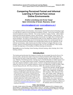 Comparing Perceived Formal and Informal Learning in Face-to