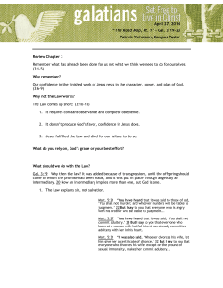 April 27, 2014 &ldquo;The Road Map, Pt. 1&rdquo; - Gal. 3:19