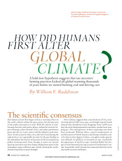 How Did Humans First Alter Global Climate?