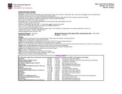 Monday`s facilities schedule.