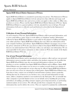 Privacy Policy - Sparta R