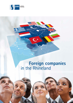 Foreign companies in the Rhineland - IHK