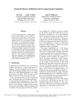 Textual Predictors of Bill Survival in Congressional Committees