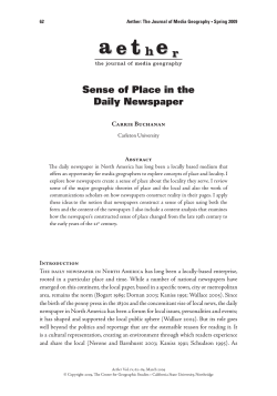 Sense of Place in the Daily Newspaper